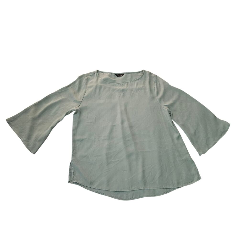 Womens Max Size UK 18 US 14 Sage Green 3/4 Sleeves Blouse